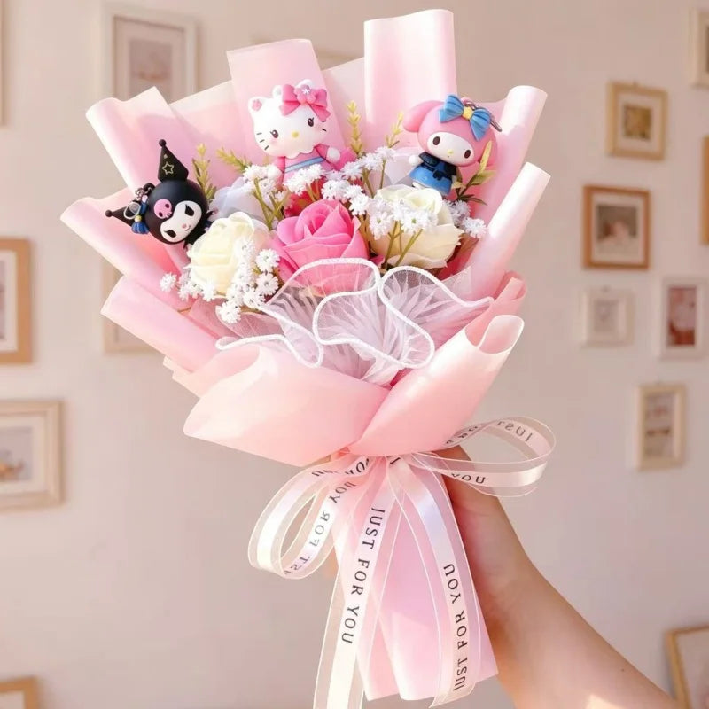 Hello Kitty Kulomi Melody With Artificial Flower Creative Bouquet