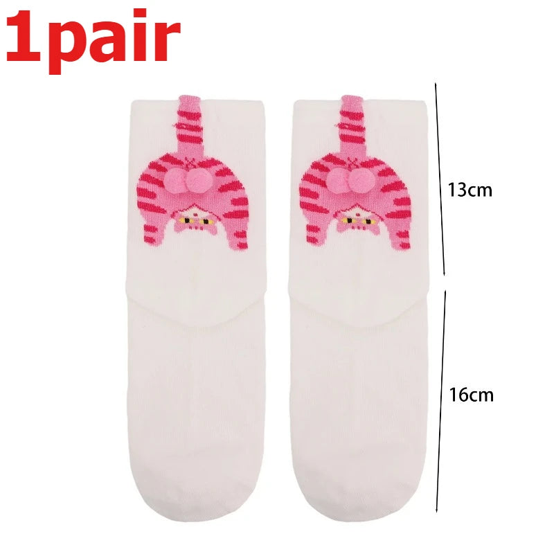 Funny Cat Socks 4 Pairs Cartoon Mid Tube Casual Socks