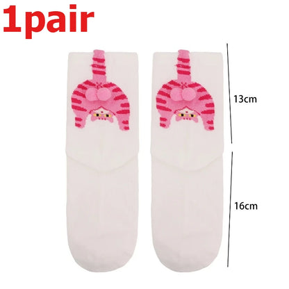 Funny Cat Socks 4 Pairs Cartoon Mid Tube Casual Socks
