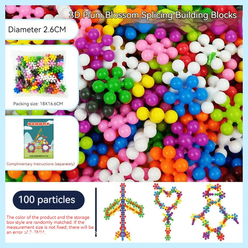 Plum Blossom Building Blocks Colorful Snowflake STEM Construction Toy