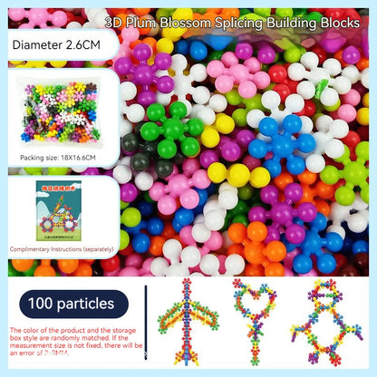 Plum Blossom Building Blocks Colorful Snowflake STEM Construction Toy