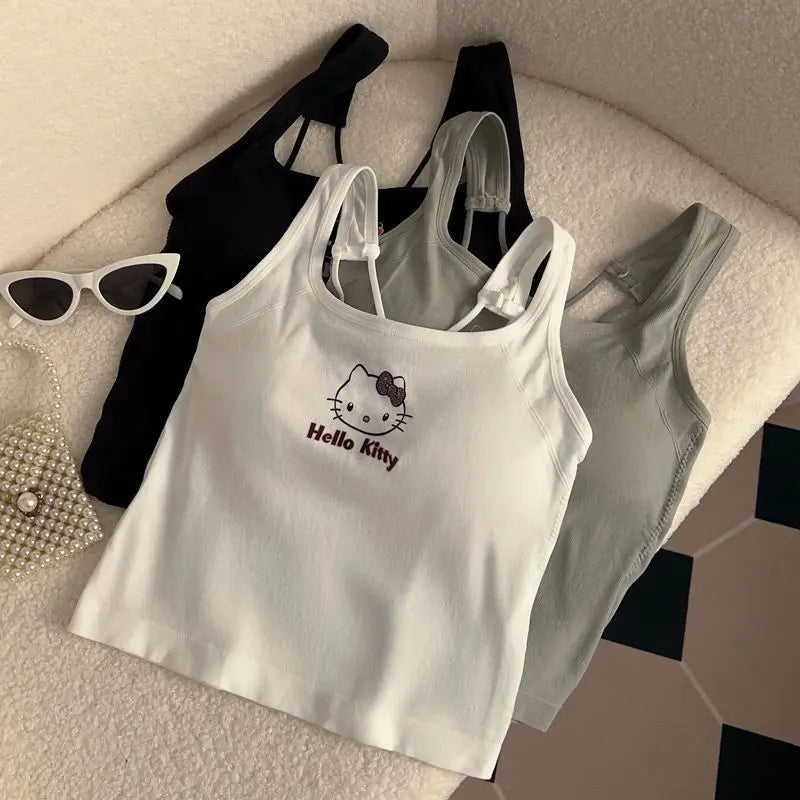 Hello Kitty Printed Tank Top – Cute Summer Cami with Built-In Padding