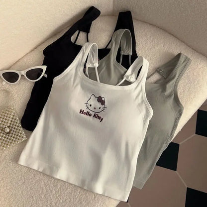 Hello Kitty Printed Tank Top – Cute Summer Cami with Built-In Padding