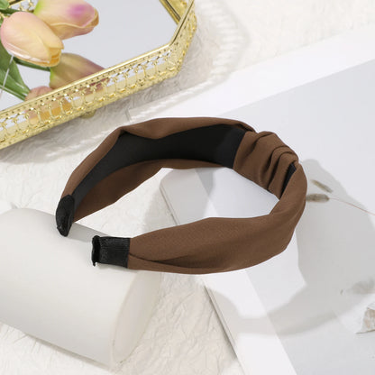 Leopard Print Headband Wide Cross Knot Hairband for Women