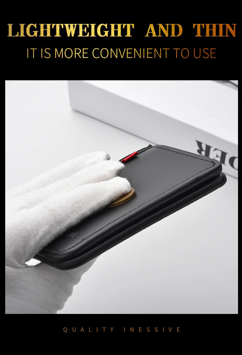 Men's Credit Card Wallet Ultra Thin PU Leather Mini Wallet