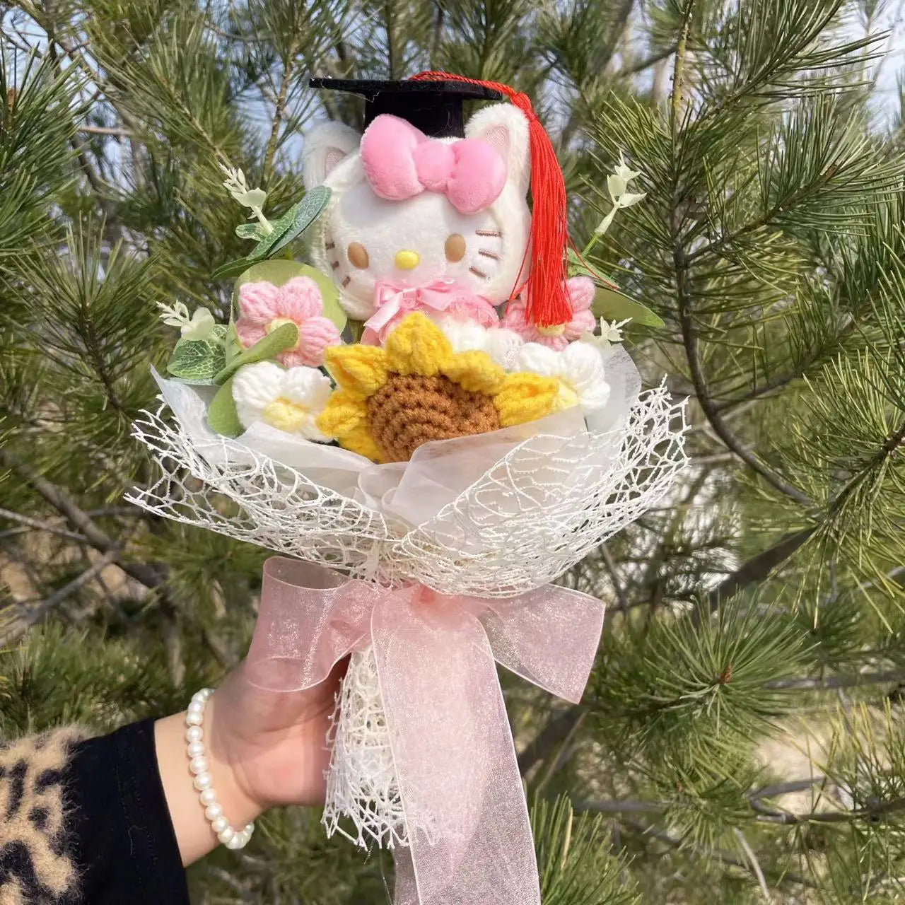 Cartoon Graduation Plush Bouquet Soft Stuffed Doll Gift