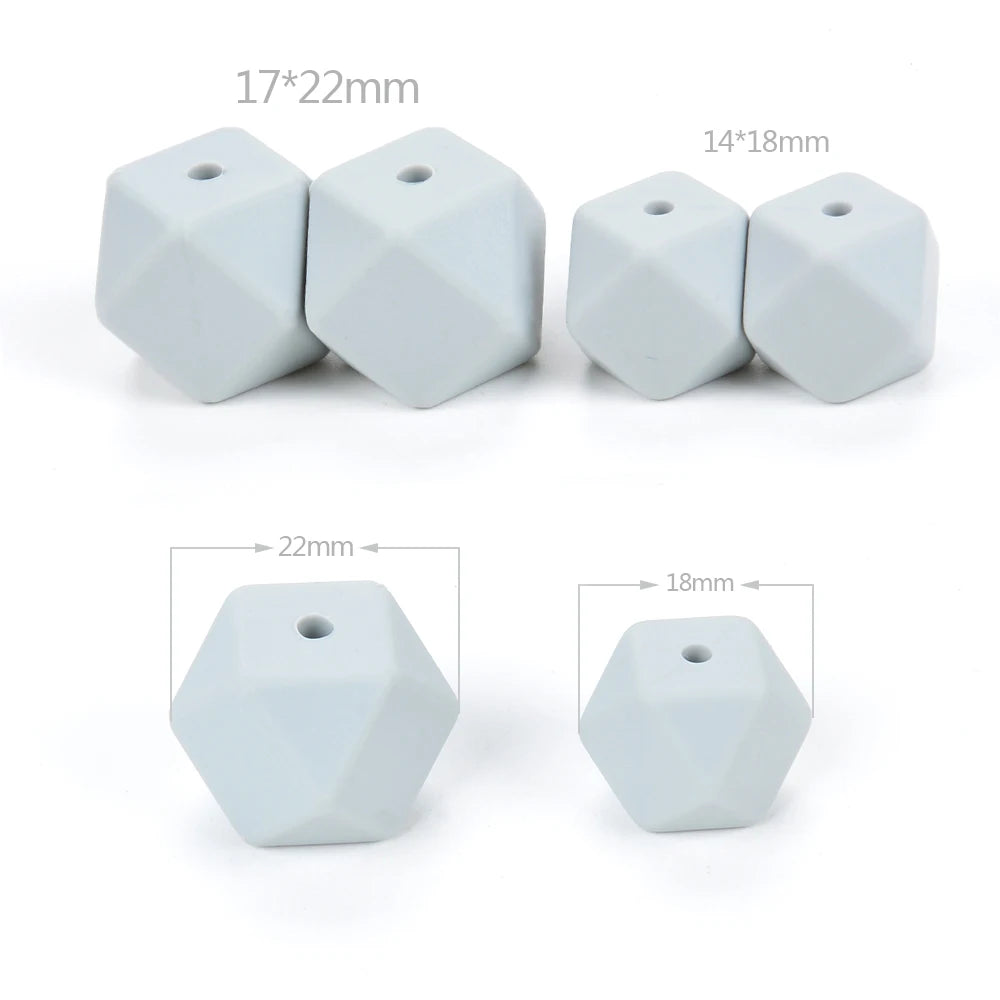 Silicone Hexagon Beads 10pcs Food Grade DIY Jewelry Making