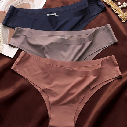 Seamless Brazilian Panties 4PCS Ice Silk Low Rise Briefs