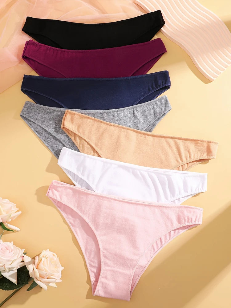 Cotton Seamless Panties 4PCS Women's Low Rise Briefs