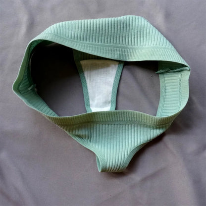Cotton Ribbed Thong 3PCS Women's Seamless Low Rise G String