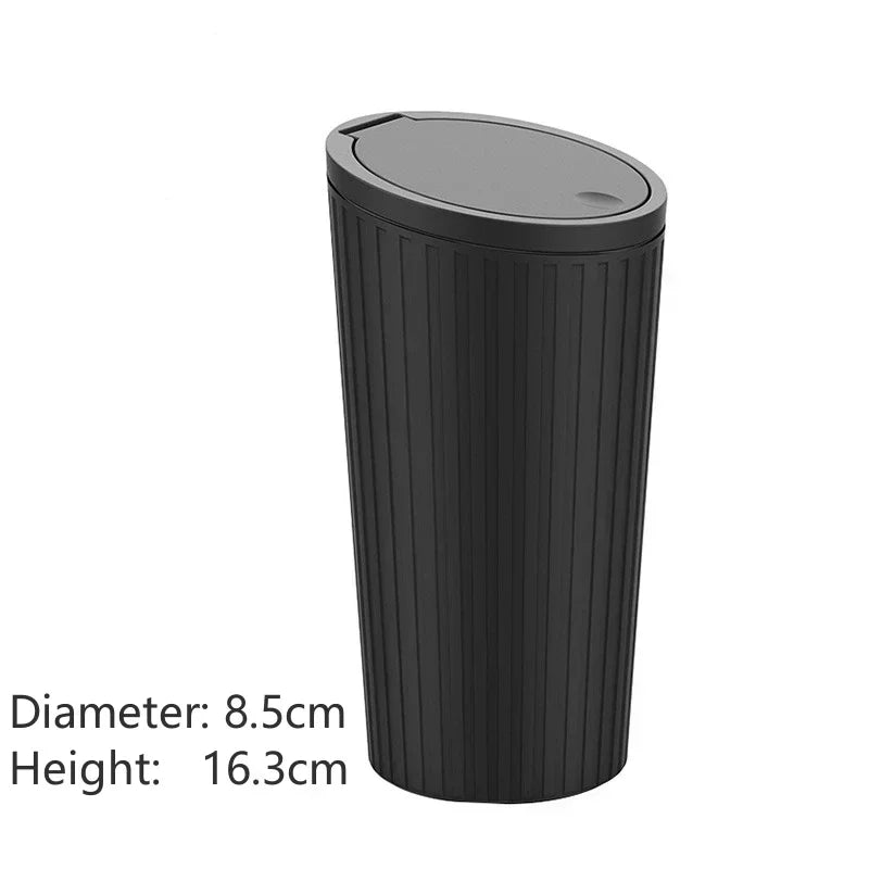 Car Trash Bin – Mini Auto Garbage Can with Lid & Storage Organizer