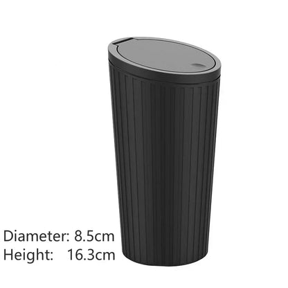 Car Trash Bin – Mini Auto Garbage Can with Lid & Storage Organizer
