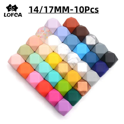 Silicone Hexagon Beads 10pcs Food Grade DIY Jewelry Making