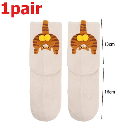 Funny Cat Socks 4 Pairs Cartoon Mid Tube Casual Socks
