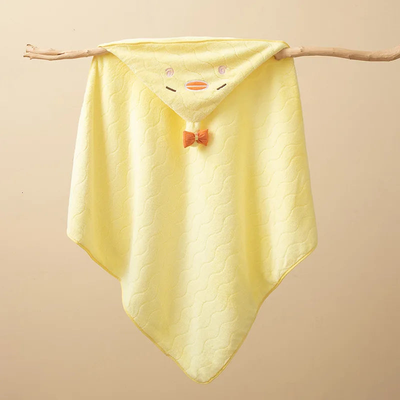 Baby Hooded Bath Towel Coral Fleece Toddler Bathrobe