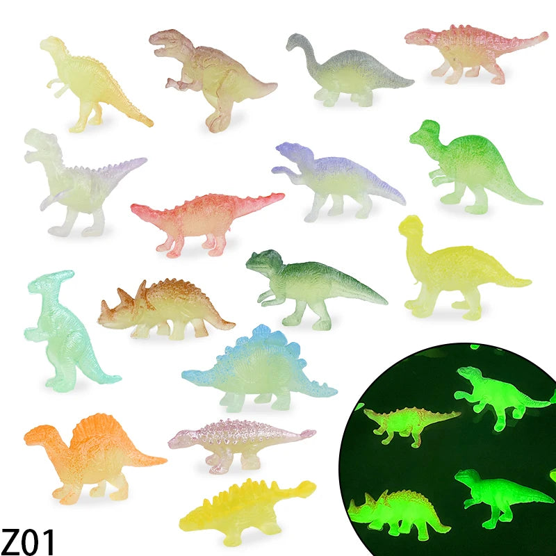 Glow in the Dark Dinosaur Toys 13/16PCS Mini Dino Set