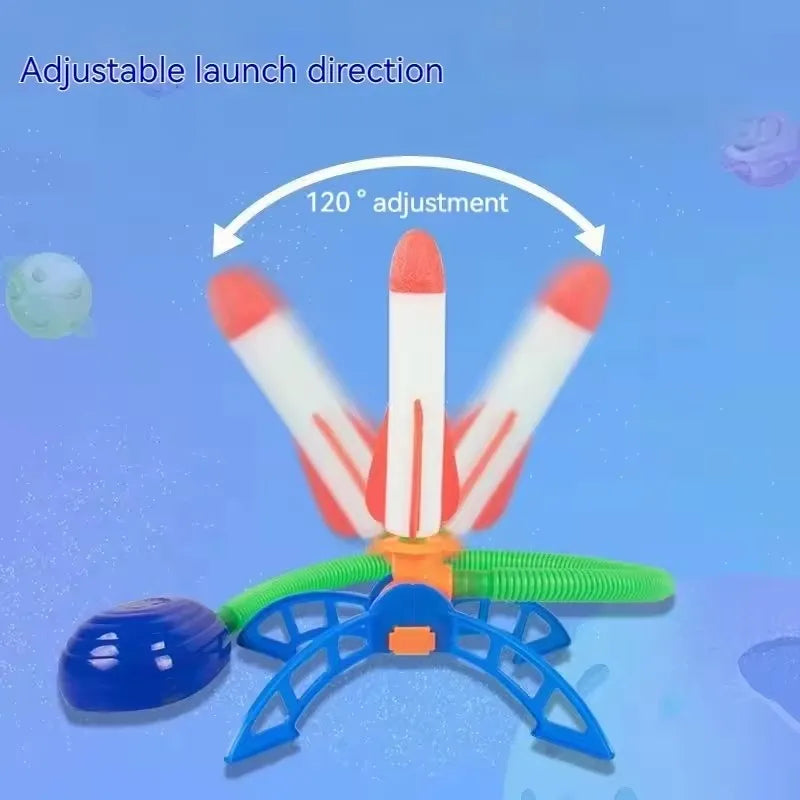 Kids Air Rocket Launcher Foot Pump Outdoor Jump Toy
