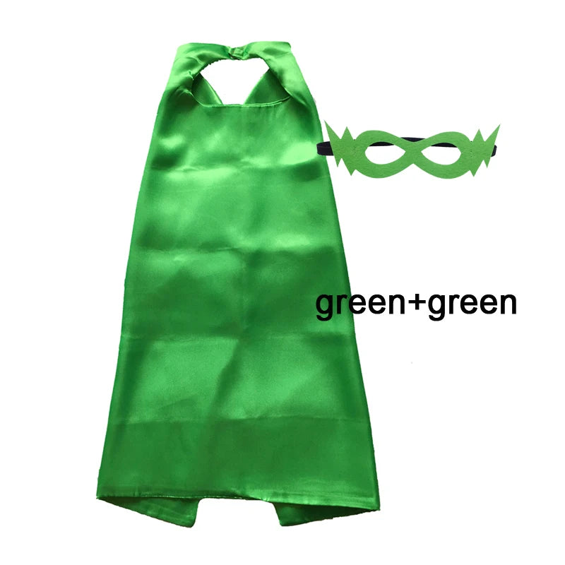 Kids Superhero Cape with Mask Reversible Satin Costume