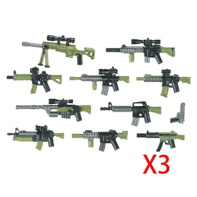 Military Soldier Building Blocks Mini Figure Set with Accessories