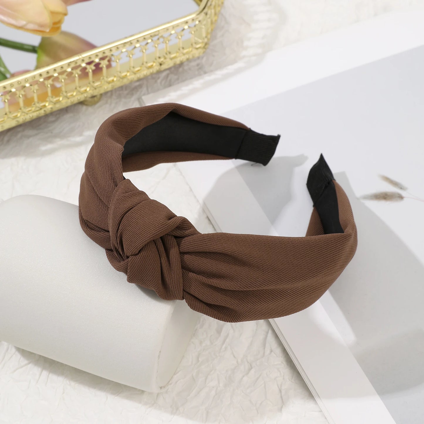 Leopard Print Headband Wide Cross Knot Hairband for Women