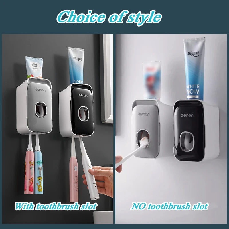 Wall-Mounted Toothpaste Dispenser – Punch-Free Toothbrush Holder