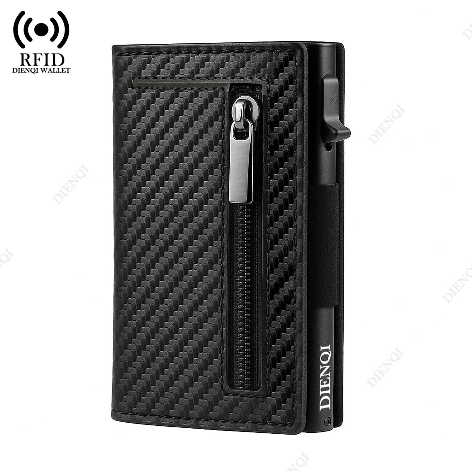 RFID Blocking Wallet Pop Up Aluminum Card Holder for Men