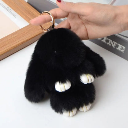 Cute Bunny Plush Keychain Soft Rabbit Bag Charm Toy