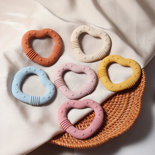 Heart Silicone Teether Food Grade Baby Teething Toy