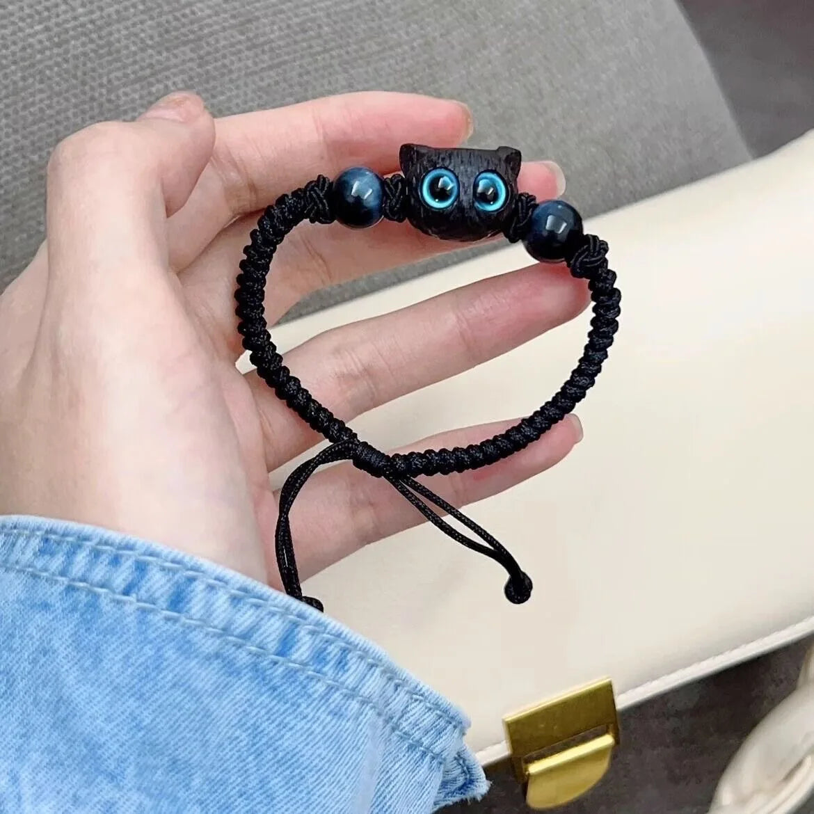 Matching Couple Bracelets Glow in the Dark Cat Friendship Gift