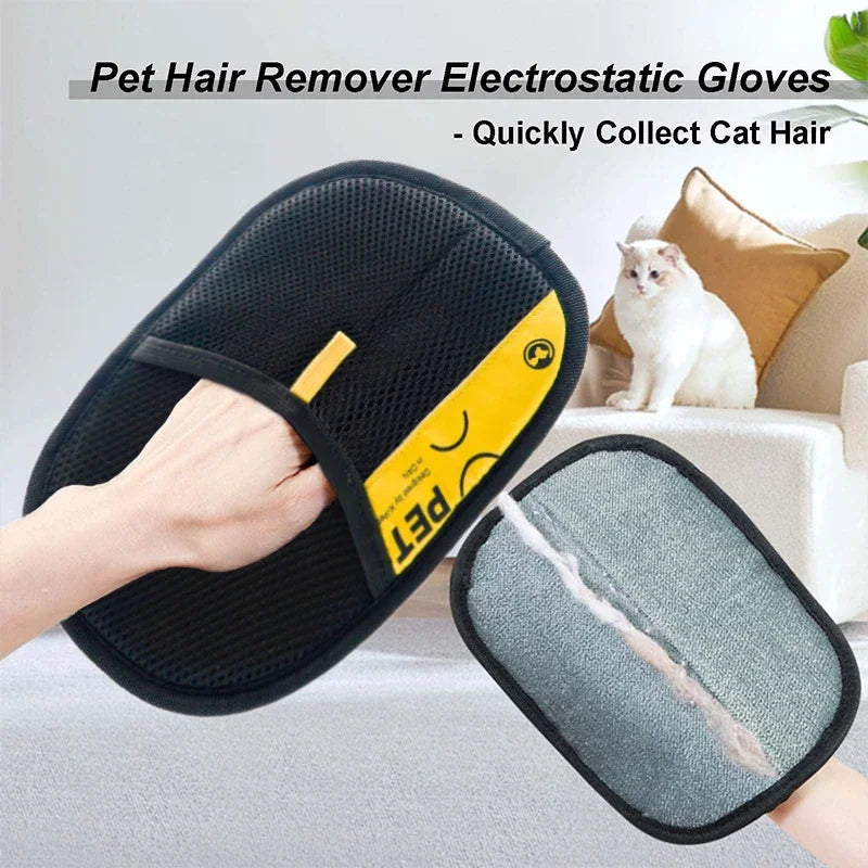 Pet Hair Remover Glove – Reusable Grooming Mitt with Lint Brush