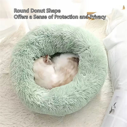 Donut Cat Bed – Plush Washable Round Pet Bed for Dogs