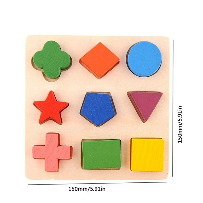 Wooden Geometric Puzzle Montessori Shape Sorting Toy
