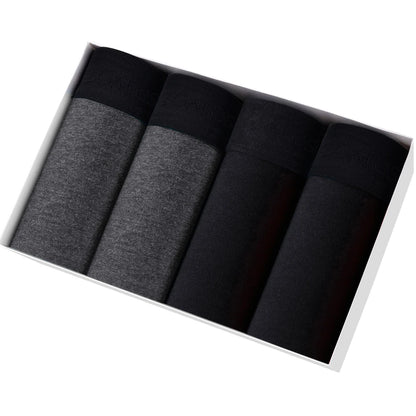 Men's Cotton Boxer Shorts 4PCS Soft Stretch Underwear Set