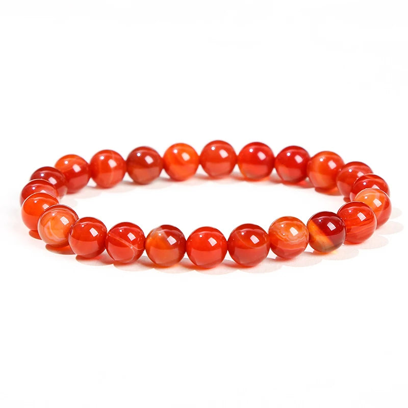 Natural Stone Bead Bracelet – Crystal Gemstone Stretch Bracelet