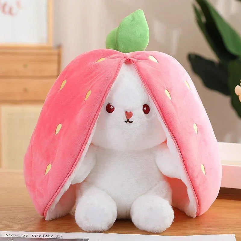 Rabbit Plush Toy – Strawberry Carrot Bunny Plush Doll 25cm