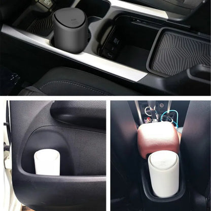 Car Trash Can – Mini Silicone Garbage Bin with Rolling Cover
