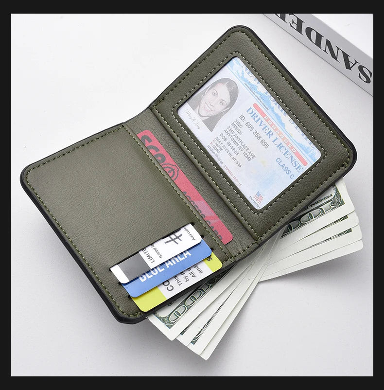 Men's Credit Card Wallet Ultra Thin PU Leather Mini Wallet