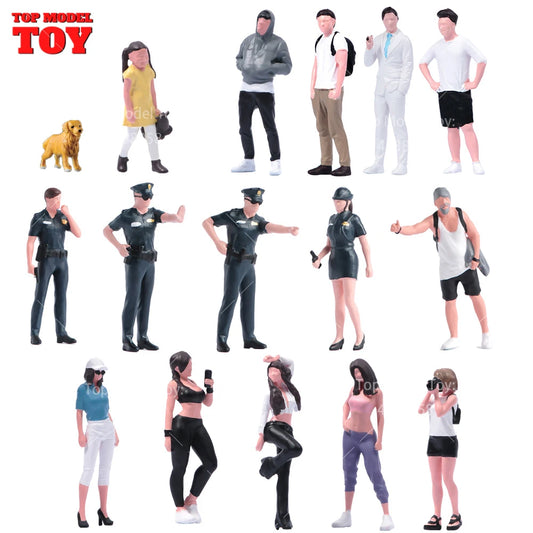 1/64 Miniature Figures Model Car Accessories Scene People Set