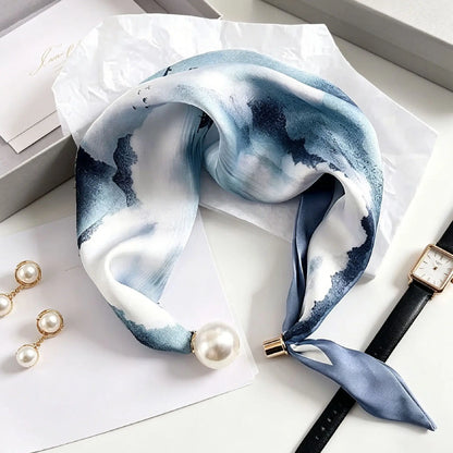 Luxury Pearl Magnetic Scarf for Women – Elegant Summer Neck Wrap