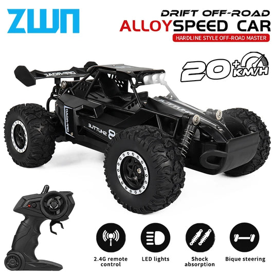 ZWN 1:16 RC Off-Road Car with LED Lights – 2.4GHz Remote Control Climbing Vehicle