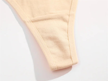 Women's Cotton Thong Panties 4PCS Seamless Low Rise Set