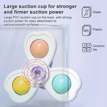 3-in-1 Baby Suction Spinner Toy Teether and Rattle