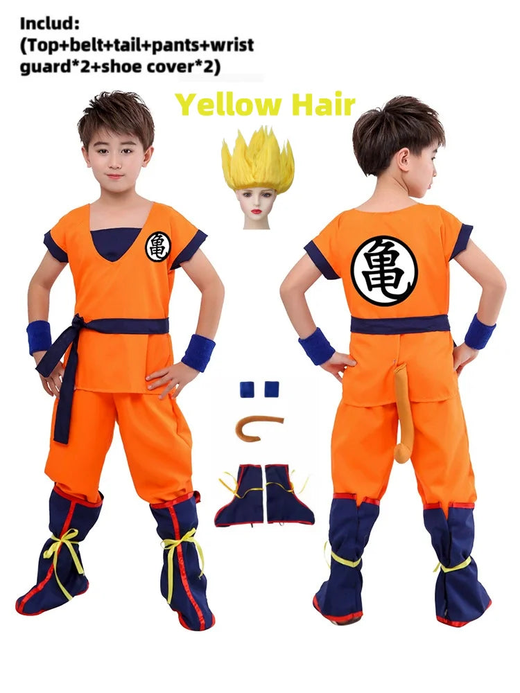 Kids Roku Cosplay Costume Saiyan Anime Outfit Set