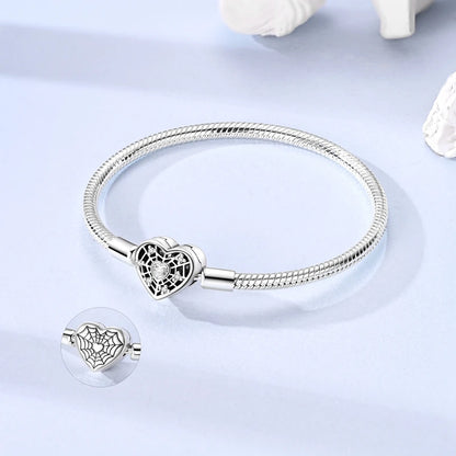 925 Sterling Silver Heart Bracelet with Zircon Accent