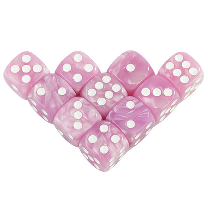 Acrylic Dice Set 10 Piece 16mm Marble D6 Game Dice