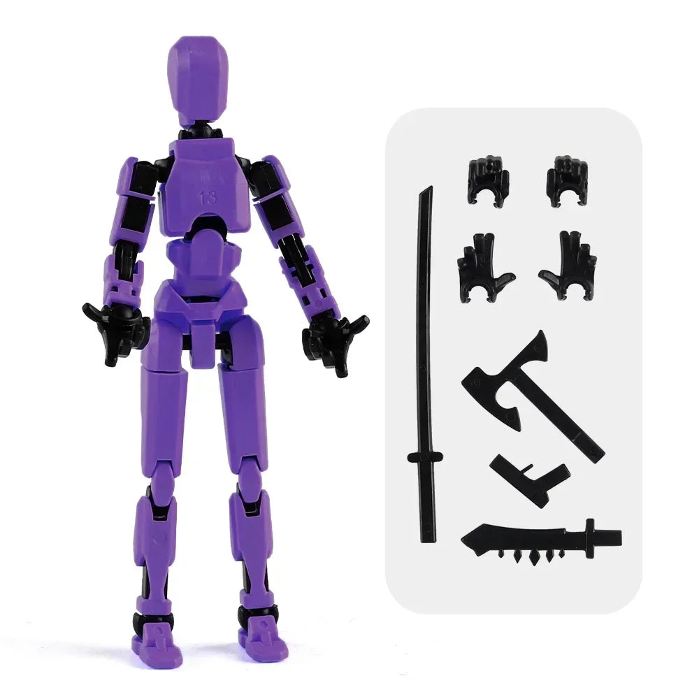 T13 Multi-Joint Robot Action Figure with Dog – 14cm Poseable Model