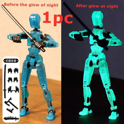 T13 Multi-Joint Robot Action Figure with Dog – 14cm Poseable Model