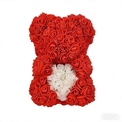 Rose Bear Gift 25cm Artificial Teddy Rose Bear with Box