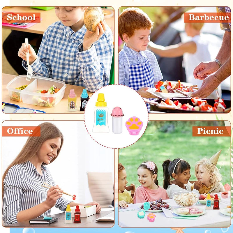 Mini Condiment Squeeze Bottles – Portable Sauce Containers for Lunch Boxes
