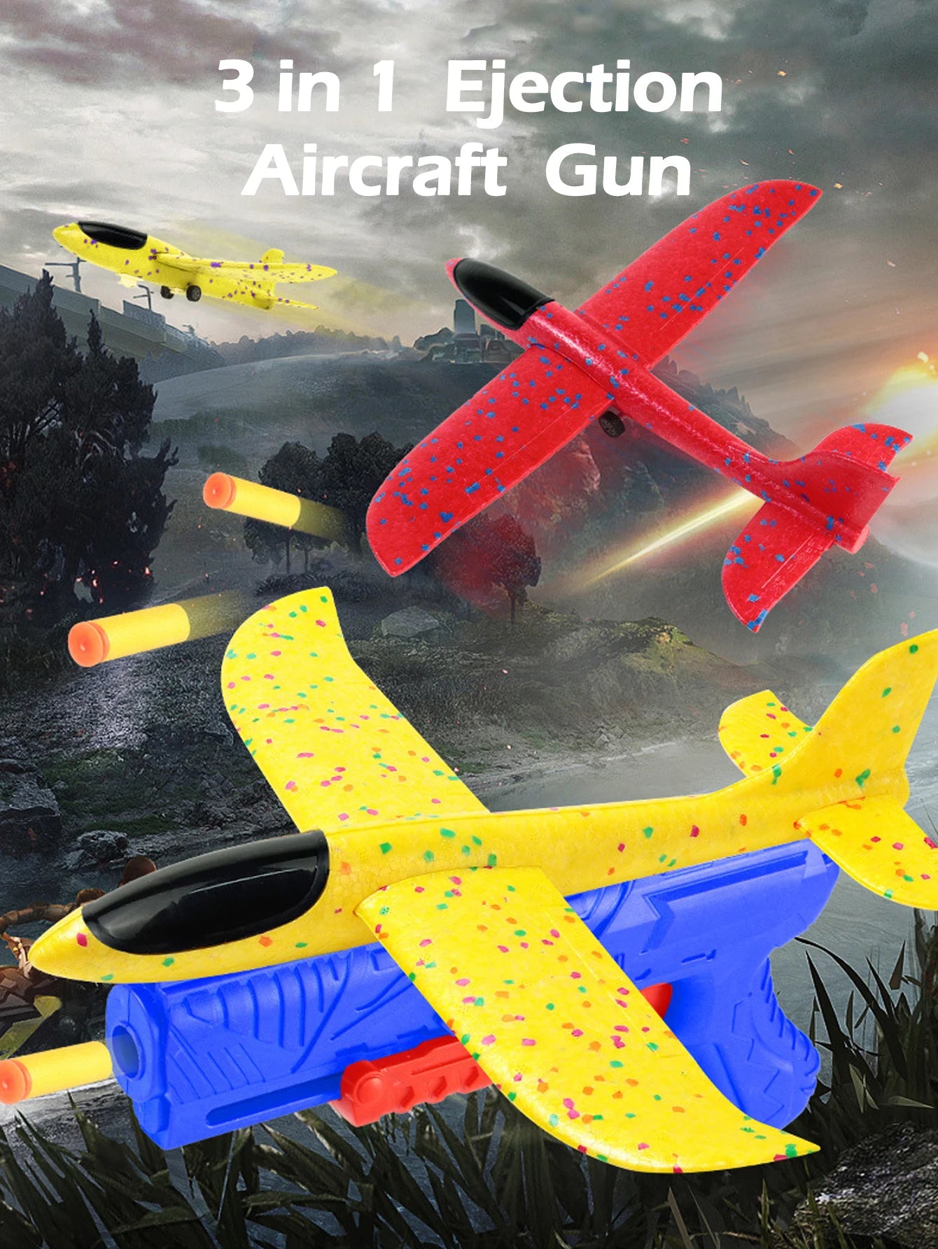 Foam Aircraft Launcher Toy Kids Catapult Glider Plane